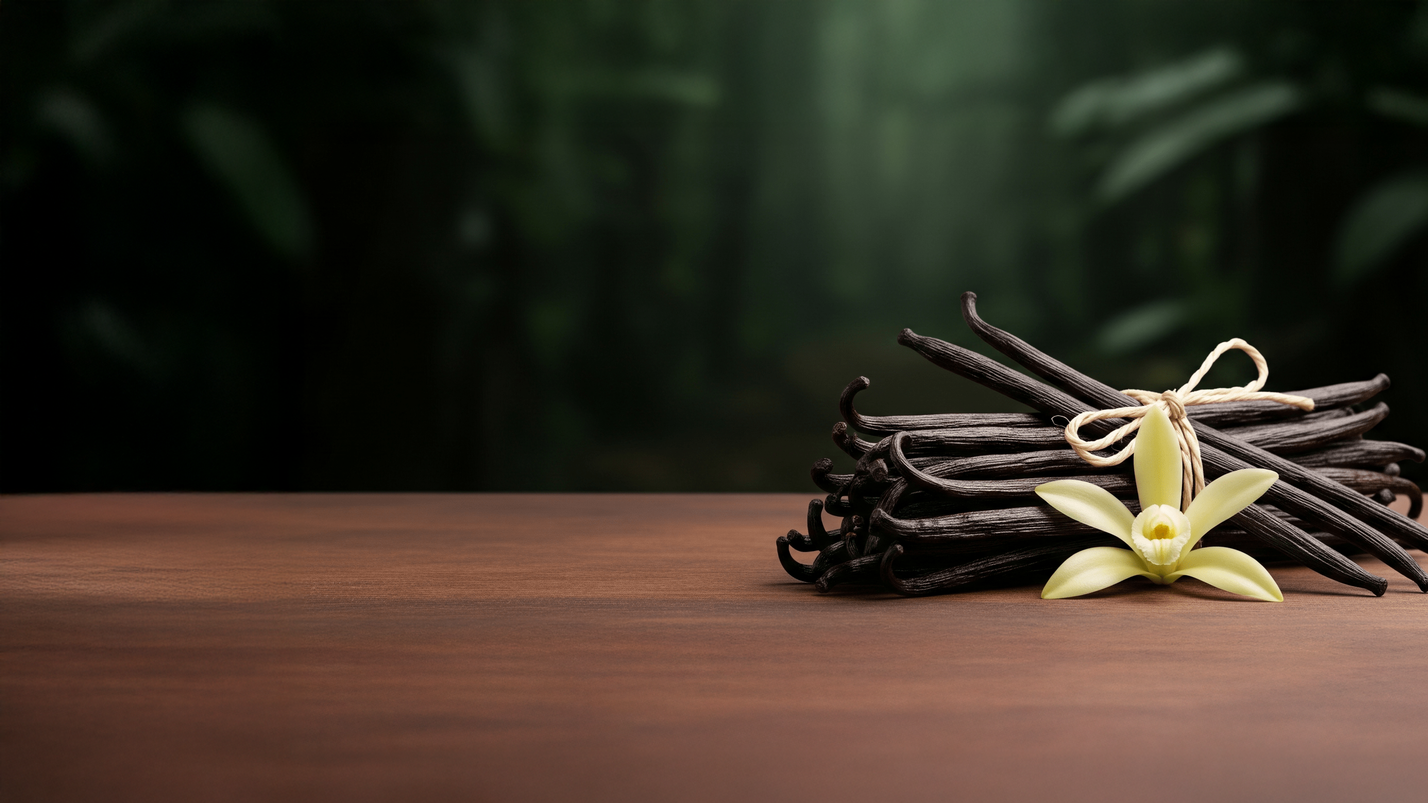 Premium Vanilla Beans and Orchid